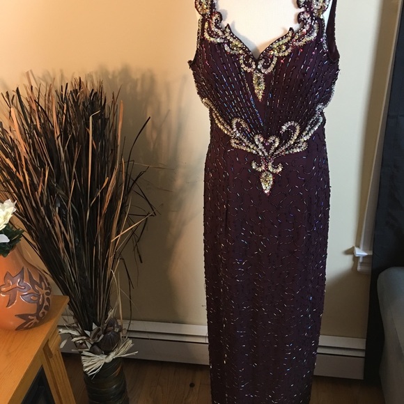 Michaelangelo Dresses & Skirts - Michaelangelo Sequin Long Formal Dress Plum Size 8